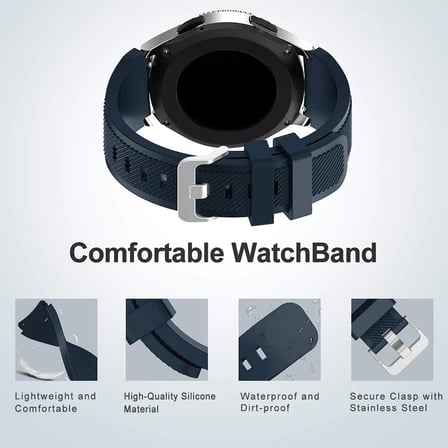 Huawei Watch Gt3 Pro ile uyumlu 46 mm Classic Frontier Kayış Kordon, Siyah
