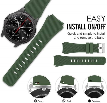 Huawei Watch Gt3 Pro ile uyumlu 46 mm Classic Frontier Kayış Kordon, Siyah