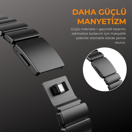 Apple Watch Titanyum Hybrid Kordon – Ayarlanabilir, DLC Kaplama, Silikon İç Katman, Güçlü Manyetik Tokalı, Dayanıklı Premium Kayış