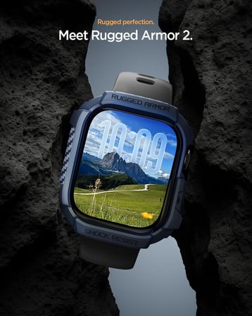 Apple Watch 46mm Seri 11/10 ile Uyumlu Kılıf Rugged Armor 2 Navy Blue - ACS10501