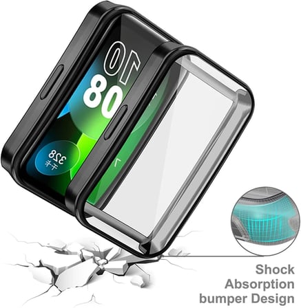 Huawei Band 11 ile Uyumlu Toz ve Kirden Koruyan Moiety Kasa Koruma Ekran Açık Huawei Band 11 ile Uyumlu Akıllı Saat Çerçeve Koruması Siyah