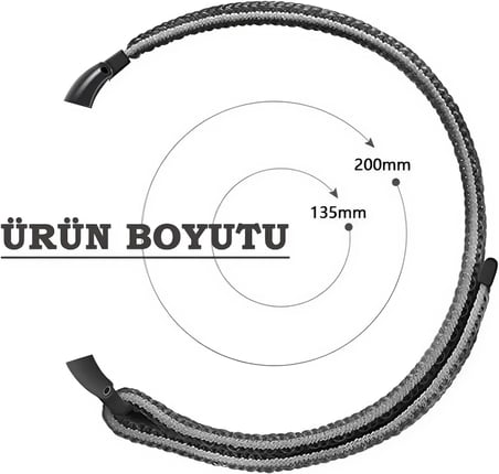 Huawei ile Uyumlu Band 8/9 / 10 Uyumlu Hasır Örgü İnce Kumaş Cırtlı Kordon Bileklik