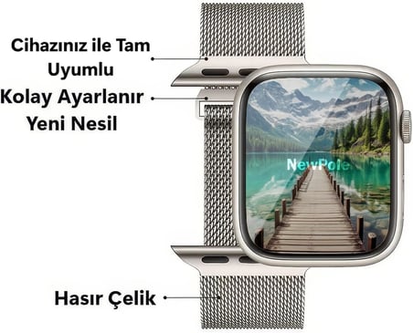 Watch 45mm 44mm 42mm 49mm Uyumlu Kordon Pole Çelik Hasır Kordon Kopma Karşıtı Spor Rahatsız Etmeyen Apple Watch Ultra 2/1 9 8 SE 7 6 5 4 3 2 1 Uyumlu Kordon