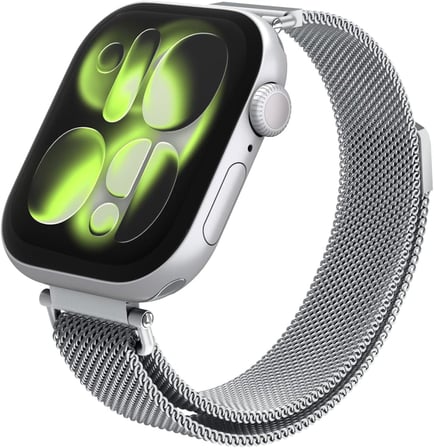 Apple Watch 42mm Seri 11/10 ile Uyumlu Kordon Kayış Band WBM4 Silver - AMP10498