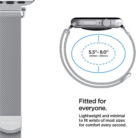 Apple Watch 42mm Seri 11/10 ile Uyumlu Kordon Kayış Band WBM4 Silver - AMP10498