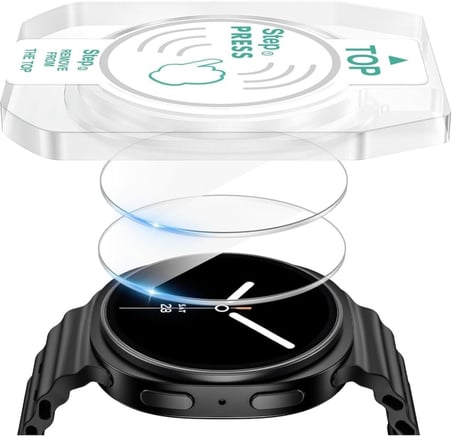 Samsung ile uyumlu Galaxy Watch 8 44mm Kolay Uygulama Aparatlı Cam Ekran Koruyucu