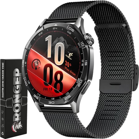 Huawei ile Uyumlu 22mm Milano Loop Kordon GT6/GT6 Pro/GT5/GT5 Pro/GT4/GT3/GT3 Pro/GT2/GT2 Pro 46mm için Nefes Alan GT6 Pro Terletmeyen Hafif Yapılı Paslanmaz Metal GT6 Kordon (Siyah)