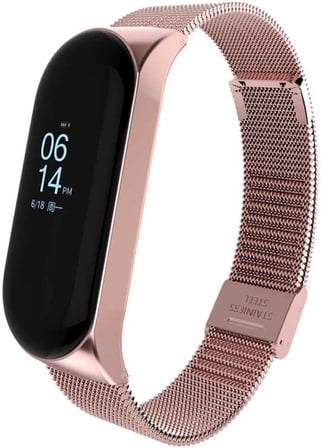 Xiaomi Mi Band 5 Uyumlu Lüks Metal Mıknatıslı Kordon – Paslanmaz Çelik - Gümüş