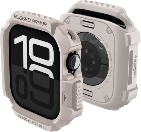Apple Watch 46mm Seri 11/10 ile Uyumlu Kılıf Rugged Armor 2 Dune Beige - ACS10502