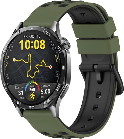 22mm ile Uyumlu Saatler için Çift Renkli Benekli Model 46mm Silikon Kordon HUAWEI Watch (GT7 Pro/GT7/GT6 Pro/GT6/GT5 Pro/GT5/GT4/Watch 4 Pro/GT3/GT3 Pro/GT2/GT2 Pro)