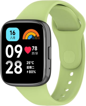 Akıllı Saat Kordonu, Redmi Watch 3 Active ile Uyumlu Silikon Tokalı Saat Kayışı, Terletmeyen Ayarlanabilir Yedek Kordon - Açık Yeşil