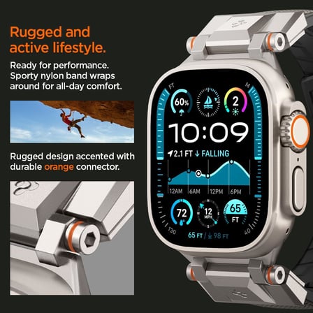 Apple Watch 49/46mm Ultra 4/3/2/1 / Seri 12/11/10 ile Uyumlu Kordon Kayış Band DuraPro Armor Gray - AMP09104