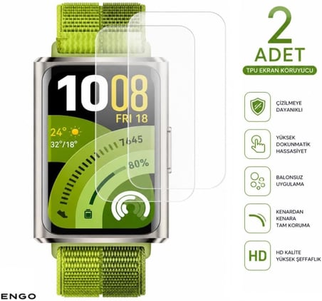 Huawei Band 11 Pro İle Uyumlu Ekran Koruyucu, Tam Kaplayan Akıllı Saat Koruması, Çizilmeye Dayanıklı Tpu Koruma 2 Adet, Hd Şeffaf