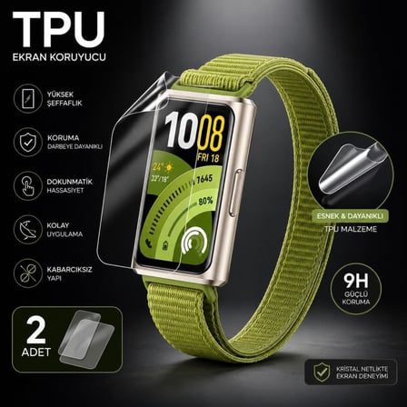 Huawei Band 11 Pro İle Uyumlu Ekran Koruyucu, Tam Kaplayan Akıllı Saat Koruması, Çizilmeye Dayanıklı Tpu Koruma 2 Adet, Hd Şeffaf