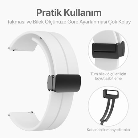 22mm ile Uyumlu Saatler için Manyetik Tokalı 46mm Yumuşak Silikon Kordon HUAWEI Watch (GT7 Pro/GT7/GT6 Pro/GT6/GT5 Pro/GT5/GT4/Watch 4 Pro/GT3/GT3 Pro/GT2/GT2 Pro)