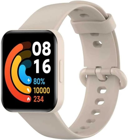 Xiaomi Redmi Watch 2 Lite ile uyumlu Saat Kayışı Ent Kaliteli Redmi Watch 2 Lite ile uyumlu Spor Saat Kontrast Renkli Lagniappe Silikon Kordon (KREM)