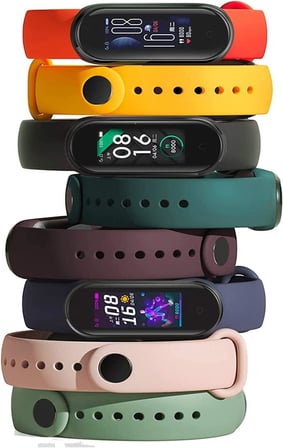 Xiaomi Mi Band 7 ile uyumlu Saat Kayışı Ent Kaliteli Xiaomi Mi Band 7 ile uyumlu Spor Saat Kontrast Renkli Termoplastik Toz Pembe