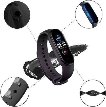 Xiaomi Mi Band 7 ile uyumlu Saat Kayışı Ent Kaliteli Xiaomi Mi Band 7 ile uyumlu Spor Saat Kontrast Renkli Termoplastik Toz Pembe