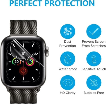 Apple Watch 8 41mm Esnek İle Uyumlu Ekran Koruyucu, Tam Kaplayan Akıllı Saat Koruması, Çizilmeye Dayanıklı Tpu Koruma 2 Adet, Hd Şeffaf