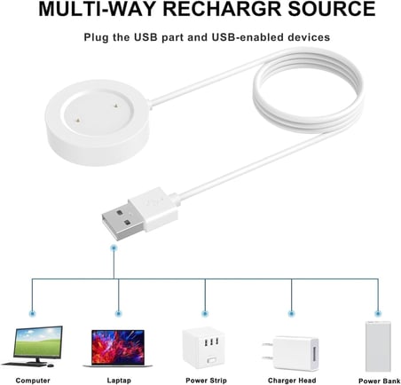 Xiaomi Watch Color 2 ile uyumlu Akıllı Saat için Manyetik Usb Şarj Kablosu Watch Color 2 ile uyumlu Kablo (Beyaz)