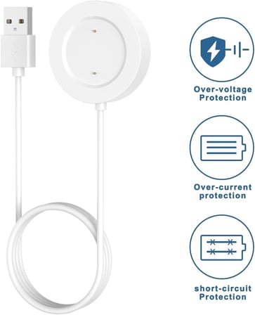 Xiaomi Watch Color 2 ile uyumlu Akıllı Saat için Manyetik Usb Şarj Kablosu Watch Color 2 ile uyumlu Kablo (Beyaz)