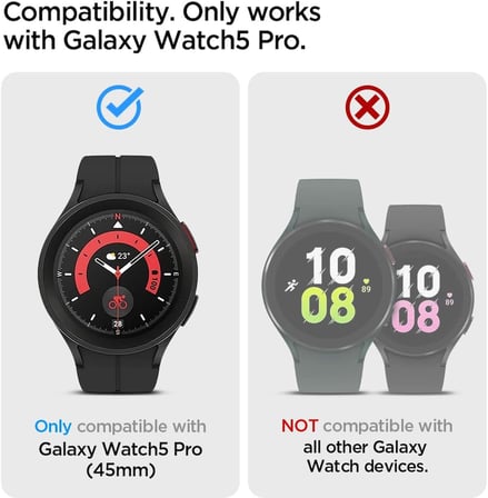 Galaxy Watch 5 Pro (45mm) ile Uyumlu Şeffaf Ekran Koruyuculu Kılıf Thin Fit + Glas.tR Slim HD Crystal Clear - ACS05400