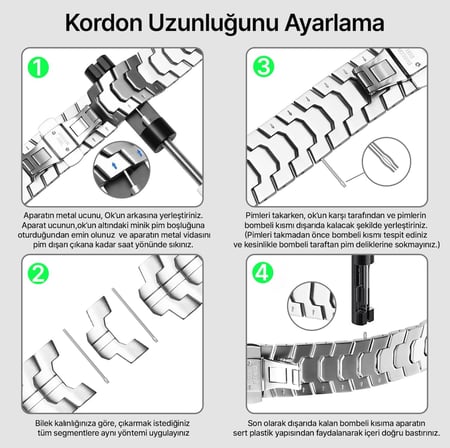 Apple Watch ile Uyumlu Titanyum Serisi Manyetik Tokalı Hafif ve Rahat Çelik Kordon Kayış (42-44-45-46-49 mm) Boyutlarına Uyumlu (Titanyum, Symetric)