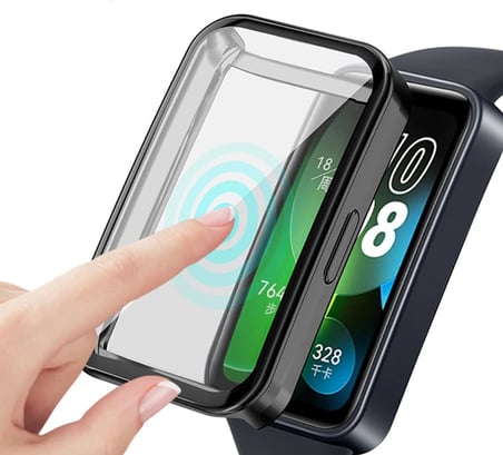 Samsung Galaxy Fit3 ile uyumlu Silikon Kasa Ekran Koruyucu 360 Tam Kapatan Çerceve PC Kasa Koruma Silikon Çerçeve (Siyah)