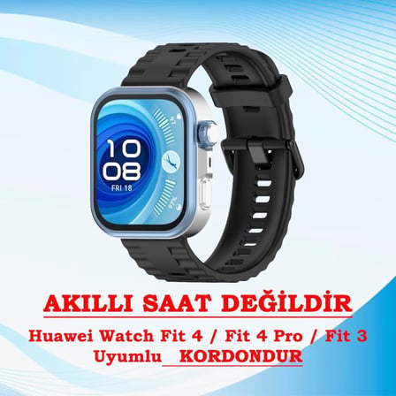 Huawei ile Uyumlu Watch Fit 5 Fit 5 Pro Fit 4 Fit 4 Pro Fit 3 Uyumlu Tokalı Silikon Lansman Kordon Kayış