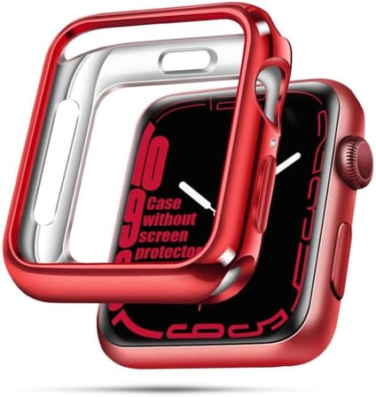 Apple Watch uyumlu Ön ve Arka Metal Çerçeve Mıknatıs ile Birbine Bağlanır 360 Derece Koruma Watch Seri 1 2 3 4 5 6 7 8 SE Ultra 38mm 40mm 42mm Kasa Koruma Bumper Çerçeve (42mm Kırmızı)