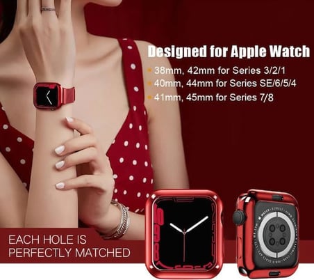 Apple Watch uyumlu Ön ve Arka Metal Çerçeve Mıknatıs ile Birbine Bağlanır 360 Derece Koruma Watch Seri 1 2 3 4 5 6 7 8 SE Ultra 38mm 40mm 42mm Kasa Koruma Bumper Çerçeve (42mm Kırmızı)