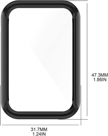 Xiaomi Mi Band 7 Pro ile Uyumlu Sert PC Kasa Koruma Mi Band 7 ile Uyumlu Gard Çerçeve Siyah