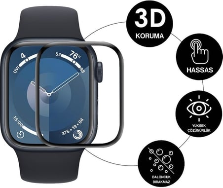 Apple Watch 10. Nesil 46mm Uyumlu 3D Full Ekran Koruyucu