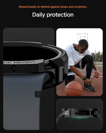 Galaxy Watch 9/8 (40mm) ile Uyumlu Kılıf Rugged Armor Matte Black - ACS10004