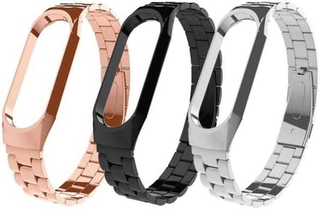 Xiaomi Mi Band 5 Metal Kordon – Parlak Şık ve Dayanıklı Paslanmaz Çelik KRD 04 Zore Bileklik - Altın Renk
