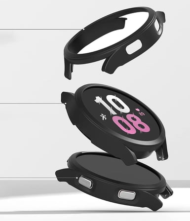 Samsung Galaxy Watch 6 Classic ile uyumlu 47mm ve 43mm Önü Açık Çerceve PC Wafture Silikon Kılıf Koruma Galaxy Watch 6 ile Uyumlu Gard Çerçeve (Şeffaf)