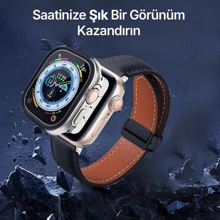 Apple Watch ile Uyumlu 45mm için Alüminyum Alaşım, Suya Dayanıklı Kılıf, Darbelere ve Düşmelere Karşı Full Koruyucu Kasa (45mm) (Siyah)