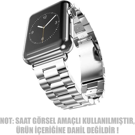Apple Watch Ultra için Metal Stainless Steel Kordon Gümüş [Watch Ultra ile Uyumlu Kordon - Gümüş]