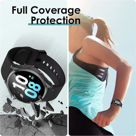 Samsung Galaxy Watch 5 Pro (SM-R920) ile Uyumlu Tam Kapatan Çerceve PC Kasa Koruma Galaxy Watch 5 Pro ile Uyumlu Gard Çerçeve (Gümüş)