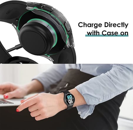 Samsung Galaxy Watch 5 Pro (SM-R920) ile Uyumlu Tam Kapatan Çerceve PC Kasa Koruma Galaxy Watch 5 Pro ile Uyumlu Gard Çerçeve (Gümüş)