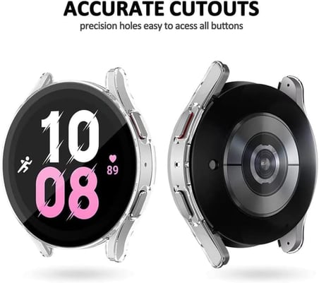 Samsung Galaxy Watch 5 Pro (SM-R920) ile Uyumlu Tam Kapatan Çerceve PC Kasa Koruma Galaxy Watch 5 Pro ile Uyumlu Gard Çerçeve (Gümüş)