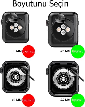 Apple Watch Uyumlu Silikon Kayış 42-44-45-46-49mm Terletmeyen Yumuşak Spor Günlük Kullanım Apple Watch Band
