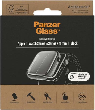 Koruma Full Body Kırılmaz Cam Apple Watch 7 41 mm Siyah AB