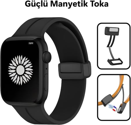 Apple Watch 45mm 44mm 42mm 49mm ile Uyumlu Kordon Guard Renkli Kopma Karşıtı Ayarlanabilir Manyetik Rahatsız Etmeyen Watch Ultra 2/1 9 8 SE 7 6 5 4 3 2 1 Uyumlu Kordon