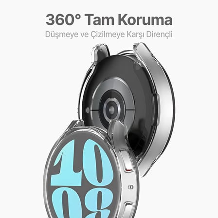 Samsung Galaxy Watch 6 44mm İçin Saati Tam Saran TPU Ekran Koruyuculu Çizilme ve Darbelere Karşı Koruma Sağlayan Dokunmatik Etkilemeyen Silikon Kılıf (Şeffaf, Galaxy Watch 6 44mm)