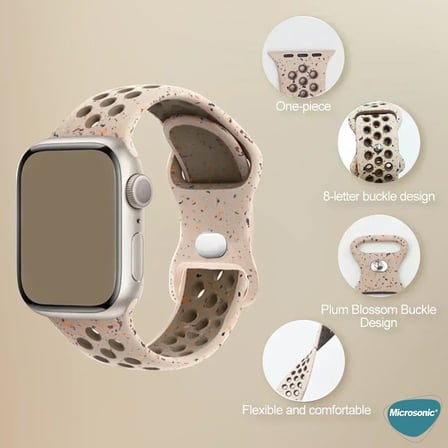 Apple Watch Series 8 45mm için Kordon Flame Circle Siyah [Watch Series 8 45mm ile Uyumlu Kordon - Siyah]