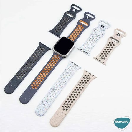 Apple Watch Series 8 45mm için Kordon Flame Circle Siyah [Watch Series 8 45mm ile Uyumlu Kordon - Siyah]