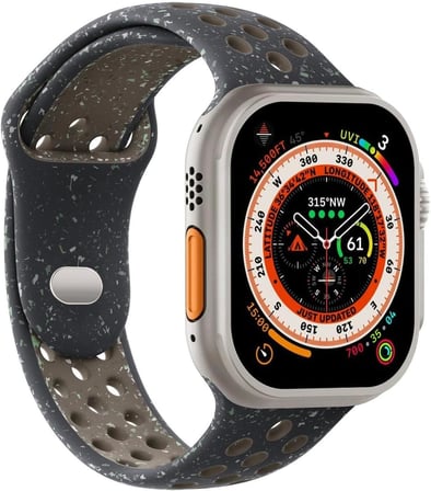 Apple Watch Series 8 45mm için Kordon Flame Circle Siyah [Watch Series 8 45mm ile Uyumlu Kordon - Siyah]