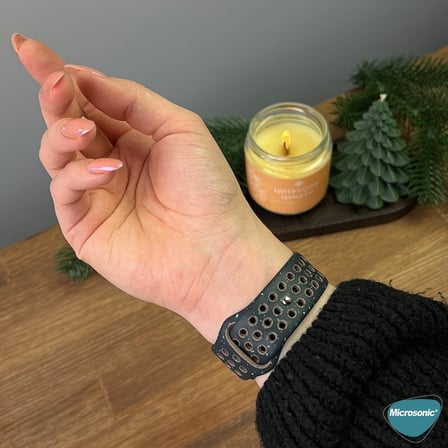 Apple Watch Series 8 45mm için Kordon Flame Circle Siyah [Watch Series 8 45mm ile Uyumlu Kordon - Siyah]