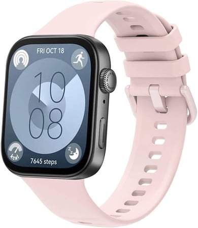 Band Serisi Klasik Kordon Silikon Strap Kayış-Pembe Huawei Watch Fit 3 ile uyumlu